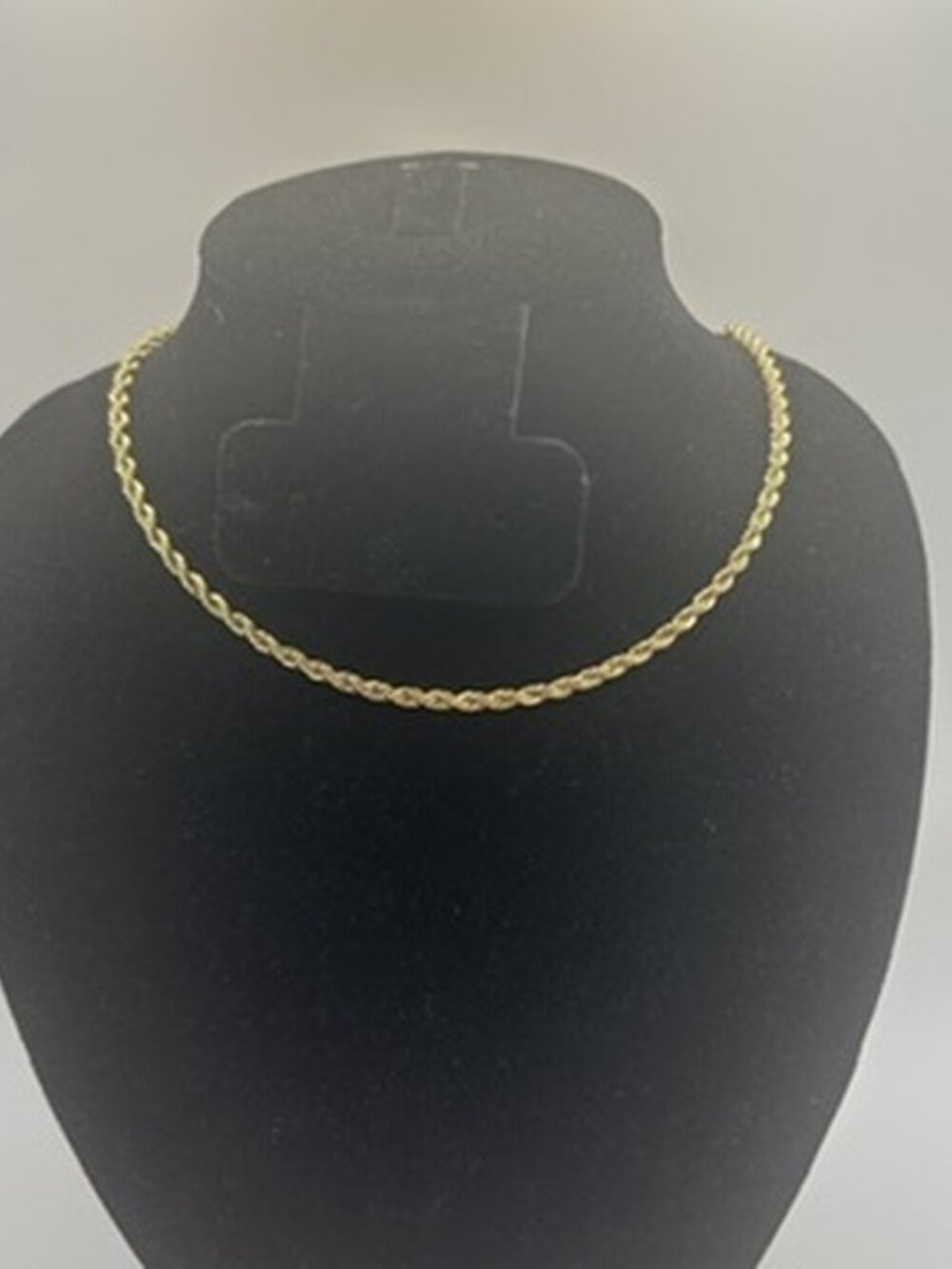 Womens 3mm Real Gold Rope Chain 16 Inch Stainless Steel Plated Dainty Solid